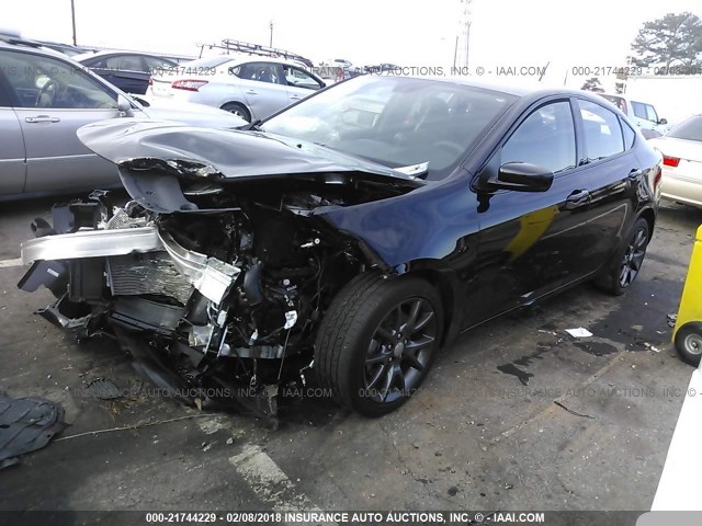 1C3CDFAA5GD533593 - 2016 DODGE DART SE BLACK photo 2