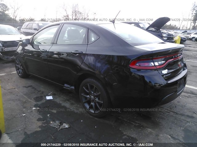 1C3CDFAA5GD533593 - 2016 DODGE DART SE BLACK photo 3