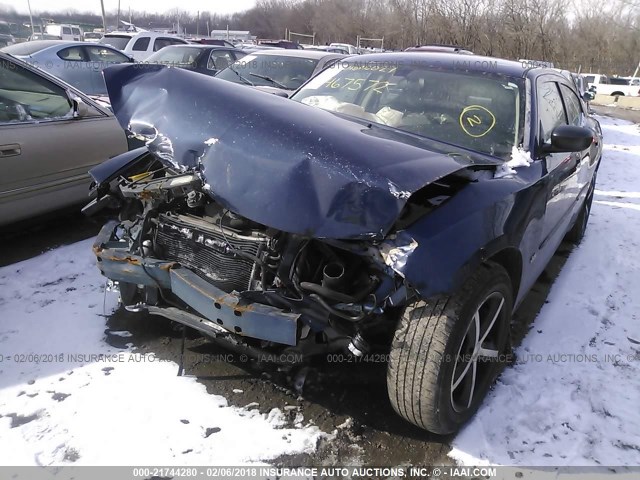 2B3KA43G56H467572 - 2006 DODGE CHARGER SE/SXT BLUE photo 2