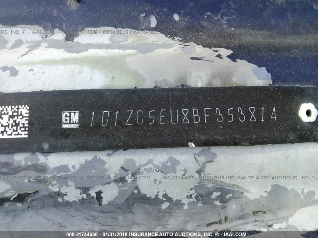 1G1ZC5EU8BF353814 - 2011 CHEVROLET MALIBU 1LT 黑色 照片 9