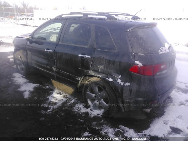 5J8TB18577A011189 - 2007 ACURA RDX TECHNOLOGY BLACK photo 3