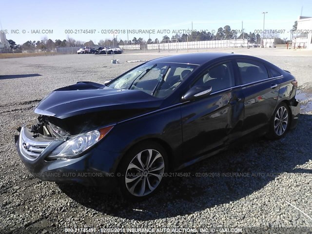 5NPEC4ABXEH852595 - 2014 HYUNDAI SONATA SE/LIMITED Dark Blue photo 2