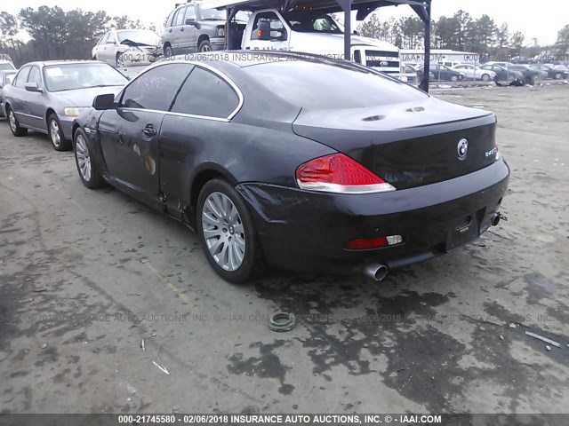 WBAEH73454B189225 - 2004 BMW 645 CI AUTOMATIC BLACK photo 3