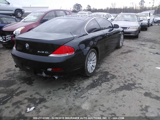 WBAEH73454B189225 - 2004 BMW 645 CI AUTOMATIC BLACK photo 4