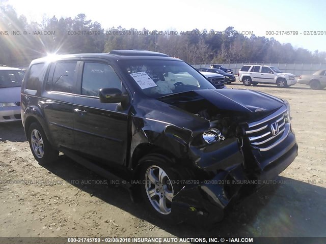 5FNYF3H56CB013554 - 2012 HONDA PILOT EXL BLACK photo 1