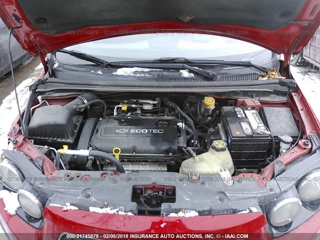 1G1JA5SH4C4206381 - 2012 CHEVROLET SONIC LS 红色 照片 10