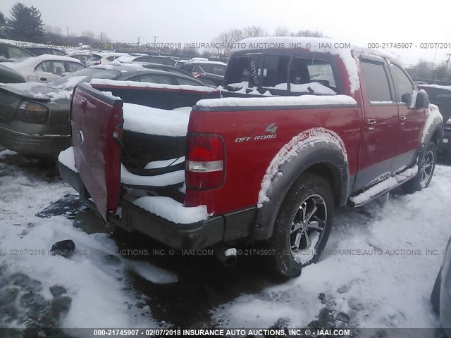 1FTPW14V28FA93895 - 2008 FORD F150 SUPERCREW RED photo 4