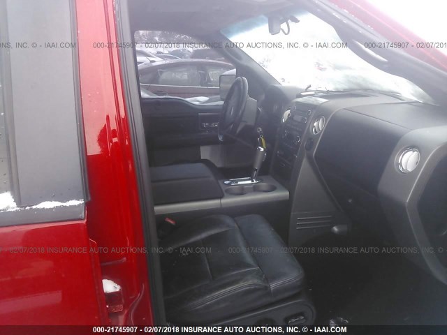 1FTPW14V28FA93895 - 2008 FORD F150 SUPERCREW RED photo 5