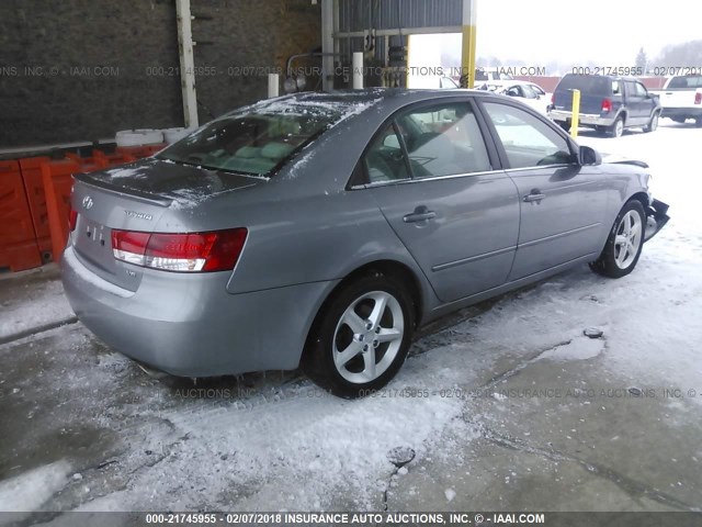 5NPEU46F88H350830 - 2008 HYUNDAI SONATA SE/LIMITED GRAY photo 4