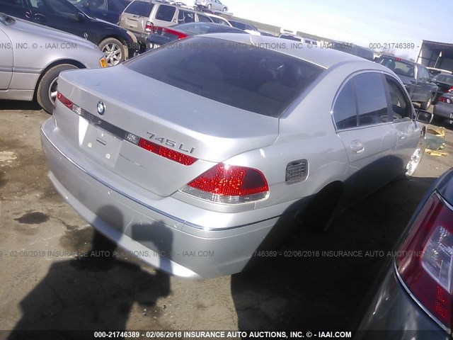 WBAGN63574DS53256 - 2004 BMW 745 LI SILVER photo 4
