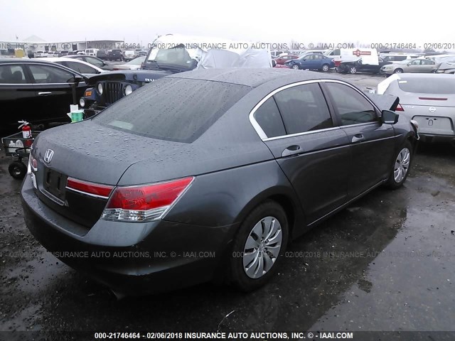 1HGCP2F38CA128959 - 2012 HONDA ACCORD LX GRAY photo 4