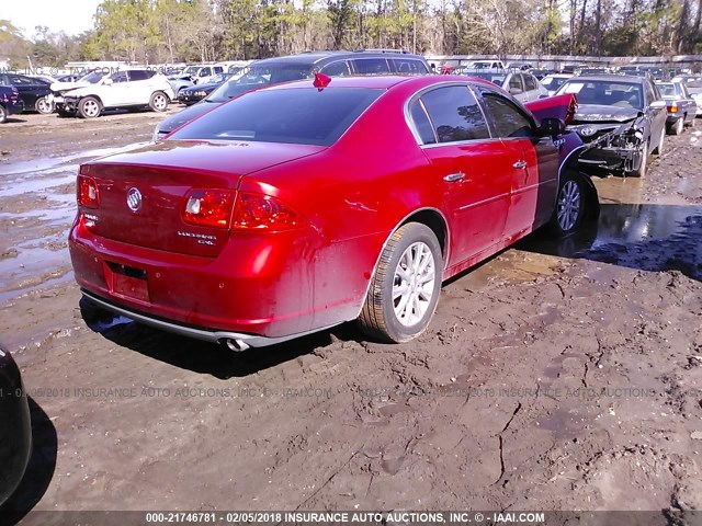 1G4HJ5EM3BU112291 - 2011 BUICK LUCERNE CXL RED photo 4