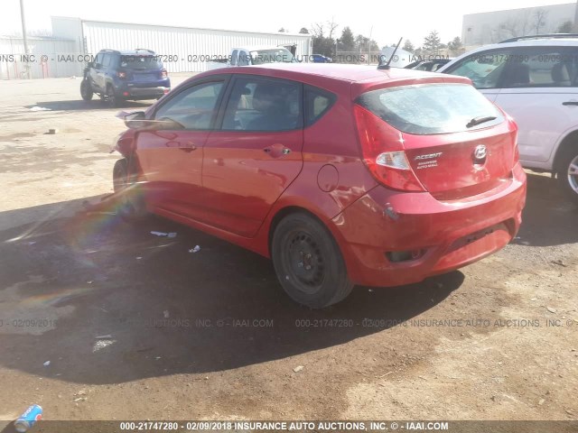 KMHCT5AE3CU027570 - 2012 HYUNDAI ACCENT GLS/GS RED photo 3