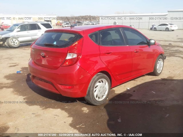 KMHCT5AE3CU027570 - 2012 HYUNDAI ACCENT GLS/GS RED photo 4