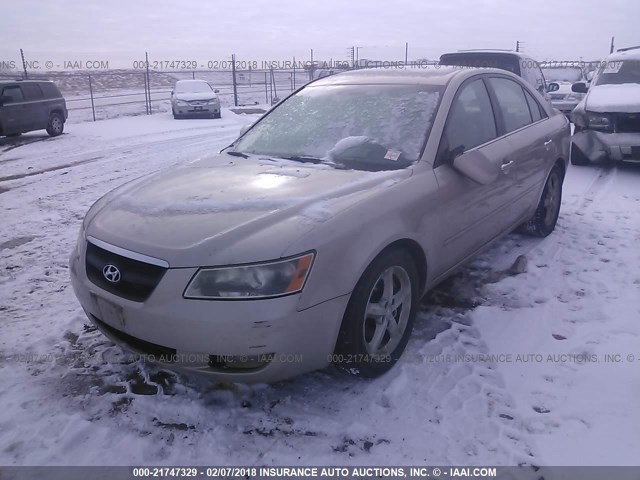 5NPEU46F46H051624 - 2006 HYUNDAI SONATA GLS/LX GOLD photo 2