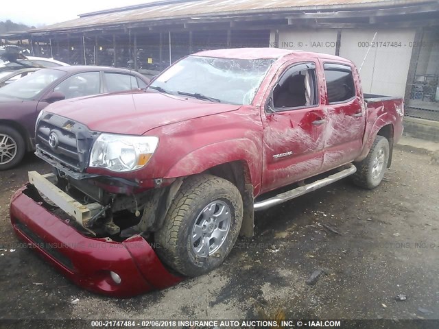 3TMLU42N89M025420 - 2009 TOYOTA TACOMA DOUBLE CAB წითელი ფოტო 2