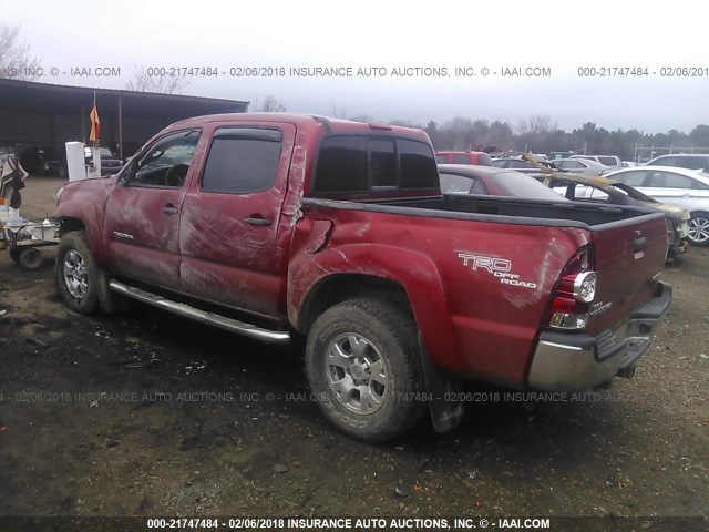 3TMLU42N89M025420 - 2009 TOYOTA TACOMA DOUBLE CAB წითელი ფოტო 3