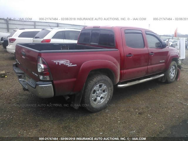 3TMLU42N89M025420 - 2009 TOYOTA TACOMA DOUBLE CAB წითელი ფოტო 4