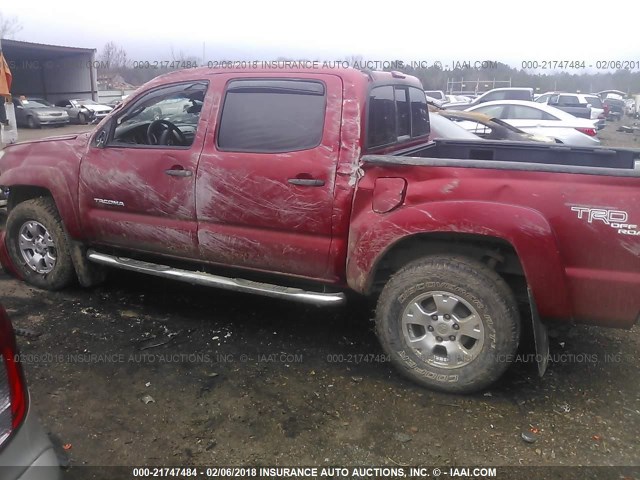 3TMLU42N89M025420 - 2009 TOYOTA TACOMA DOUBLE CAB წითელი ფოტო 6