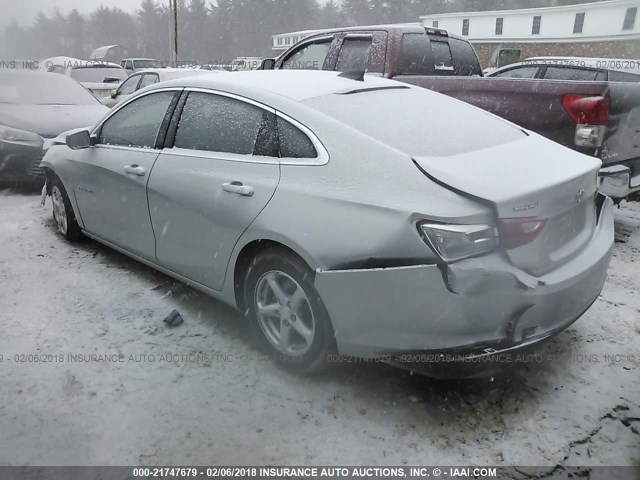 1G1ZB5ST2HF168939 - 2017 CHEVROLET MALIBU LS 银色 照片 3