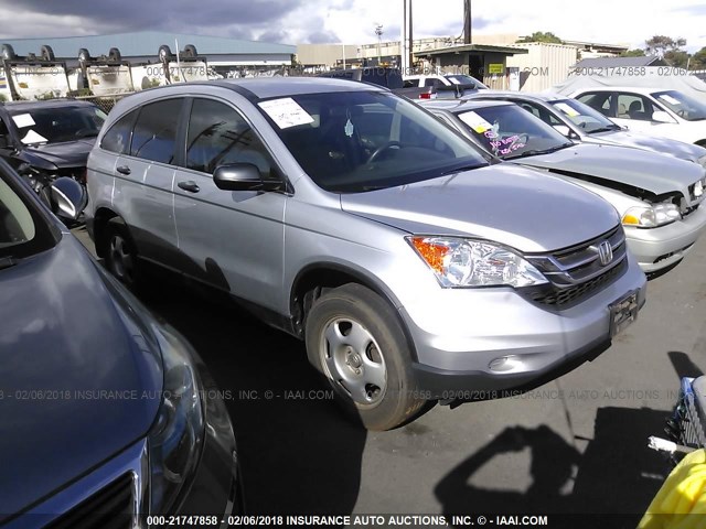 JHLRE3H38AC002221 - 2010 HONDA CR-V LX SILVER photo 1