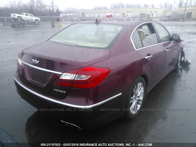 KMHGC4DD8DU224332 - 2013 HYUNDAI GENESIS 3.8L RED photo 4