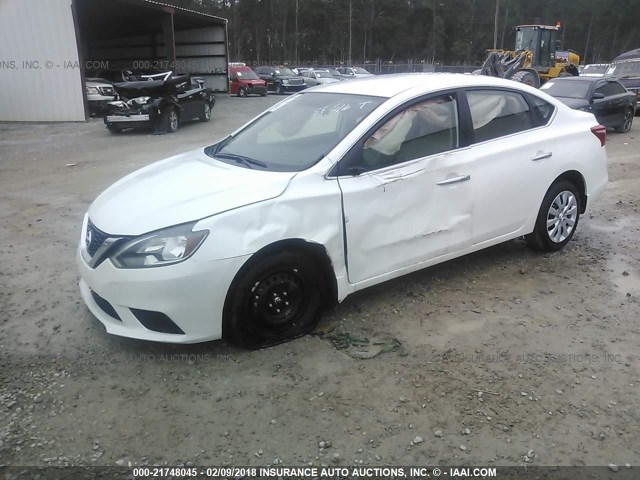 3N1AB7AP0HL699490 - 2017 NISSAN SENTRA S/SV/SR/SL WHITE photo 2