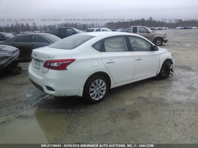 3N1AB7AP0HL699490 - 2017 NISSAN SENTRA S/SV/SR/SL WHITE photo 4