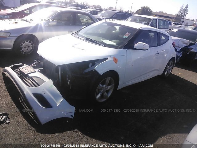 KMHTC6AD0EU186918 - 2014 HYUNDAI VELOSTER WHITE photo 2