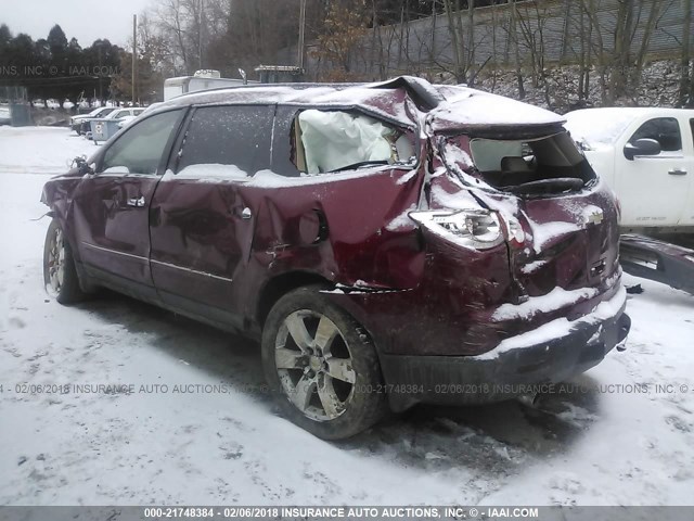 1GNKVLED7BJ320475 - 2011 CHEVROLET TRAVERSE LTZ RED photo 3