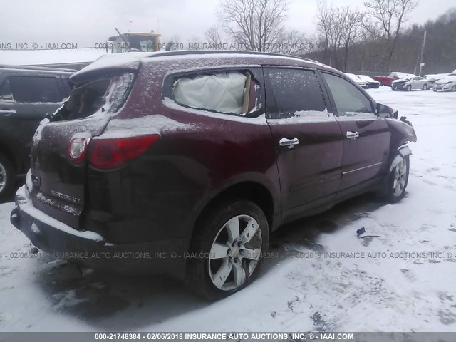 1GNKVLED7BJ320475 - 2011 CHEVROLET TRAVERSE LTZ RED photo 4