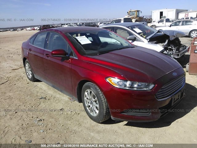 3FA6P0G76GR327592 - 2016 FORD FUSION S RED photo 1