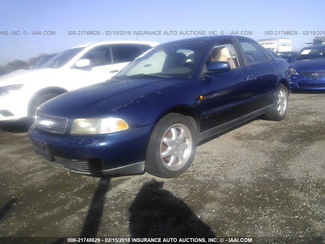 WAUBB28D4XA079843 - 1999 AUDI A4 1.8T BLUE photo 2