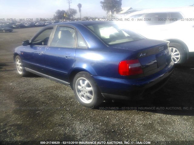 WAUBB28D4XA079843 - 1999 AUDI A4 1.8T BLUE photo 3