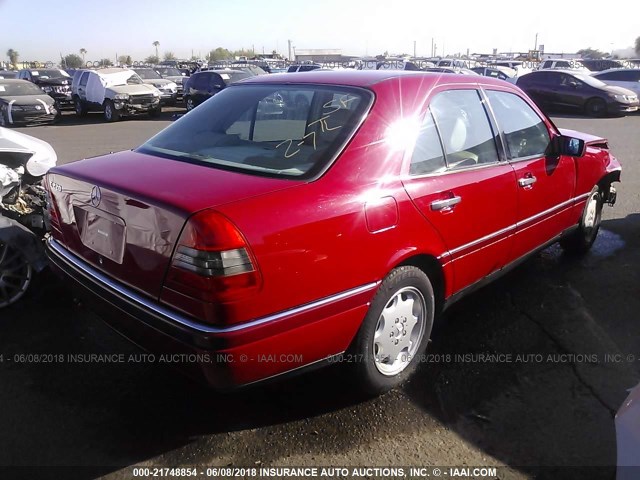 WDBHA22E1SF256389 - 1995 MERCEDES-BENZ C 220 RED photo 4