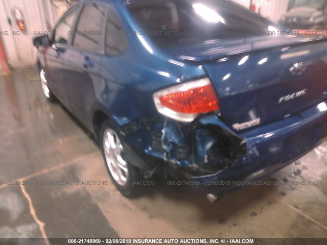 1FAHP35NX8W278522 - 2008 FORD FOCUS SE/SEL/SES BLUE photo 6