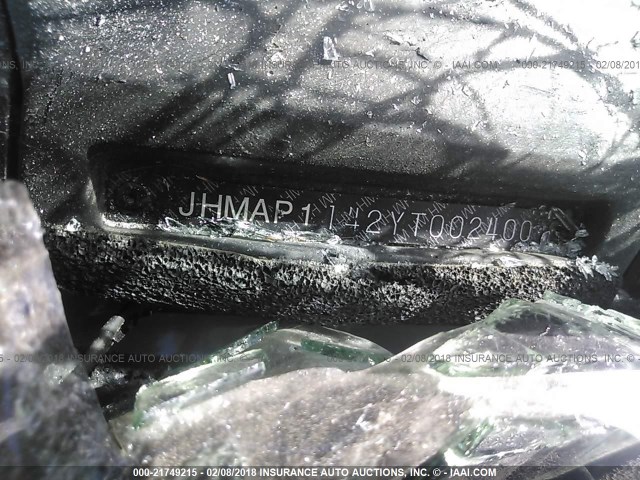 JHMAP1142YT002400 - 2000 HONDA S2000 SILVER photo 9