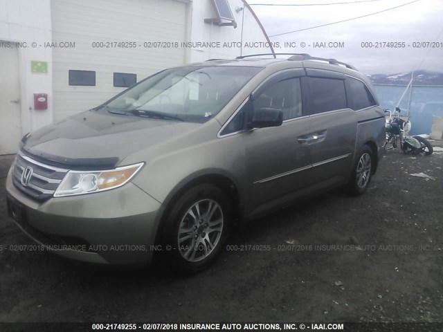5FNRL5H68BB071035 - 2011 HONDA ODYSSEY EXL მუქი ყავისფერი ფოტო 2