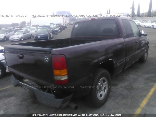 2GCEC19W4Y1180707 - 2000 CHEVROLET SILVERADO C1500 BURGUNDY photo 4