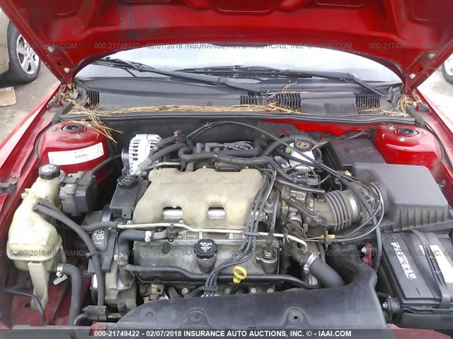 1G2NV52E83C210690 - 2003 PONTIAC GRAND AM GT1 RED photo 10