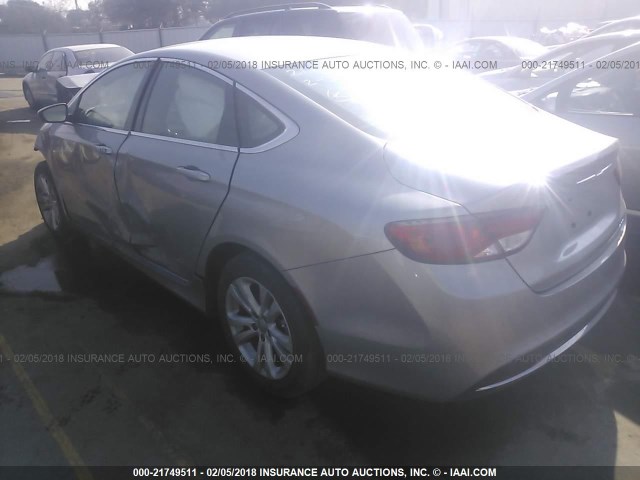 1C3CCCAB3FN683821 - 2015 CHRYSLER 200 LIMITED SILVER photo 3