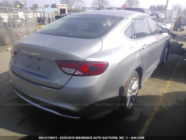 1C3CCCAB3FN683821 - 2015 CHRYSLER 200 LIMITED SILVER photo 4