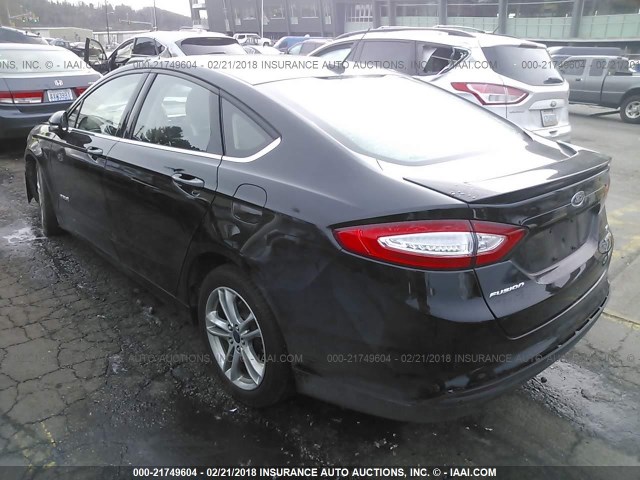 3FA6P0LU0GR343279 - 2016 FORD FUSION SE HYBRID BLACK photo 3