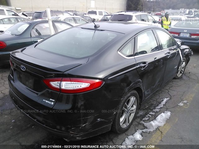 3FA6P0LU0GR343279 - 2016 FORD FUSION SE HYBRID BLACK photo 4