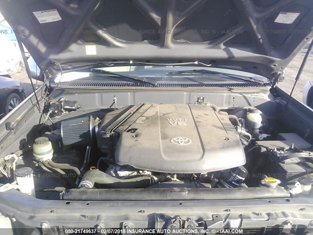 5TBRU34146S480333 - 2006 TOYOTA TUNDRA ACCESS CAB SR5 GRAY photo 10