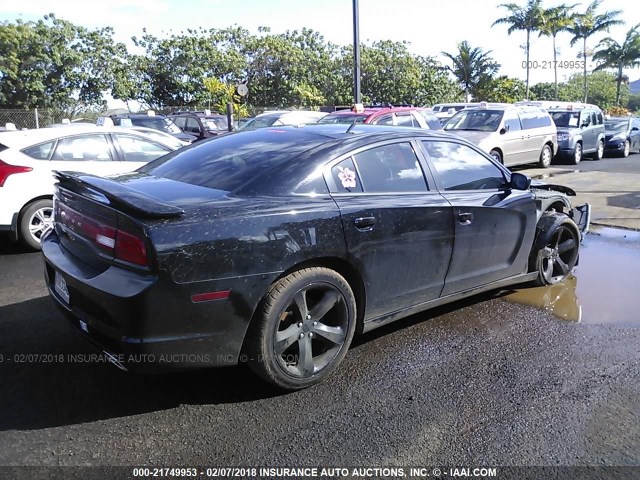 2C3CDXHG9EH185796 - 2014 DODGE CHARGER SXT BLACK photo 4