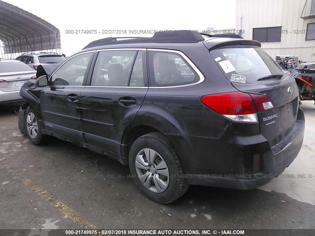 4S4BRCAC7D3227100 - 2013 SUBARU OUTBACK BLACK photo 3