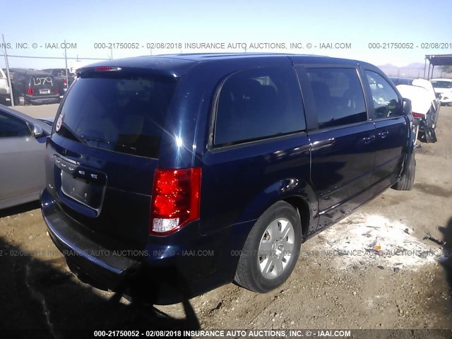 2C4RDGBG3CR351901 - 2012 DODGE GRAND CARAVAN SE BLUE photo 4