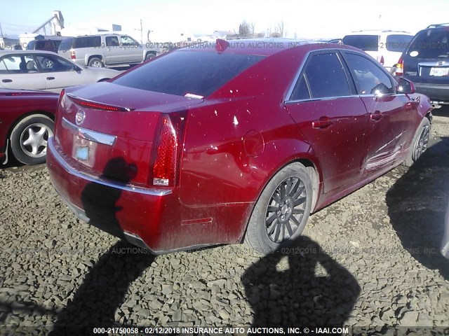 1G6DG5EY1B0160774 - 2011 CADILLAC CTS LUXURY COLLECTION RED photo 4