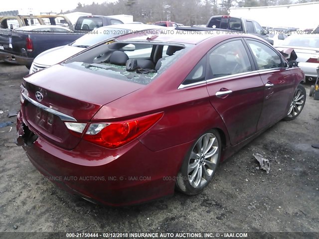 5NPEC4AC5CH341074 - 2012 HYUNDAI SONATA SE/LIMITED RED photo 4